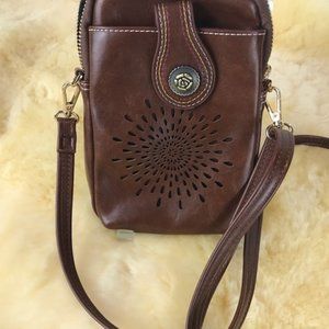 Brown Vegan leather Aphison Crossbody